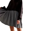Free People Eleanor Striped Sweatshirt - Washed Black Combo