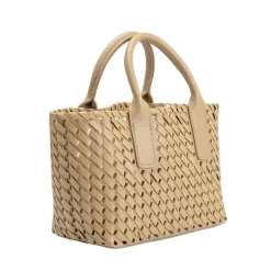 Melie Bianco Chloe Tan Small Top Handle Bag - Tan