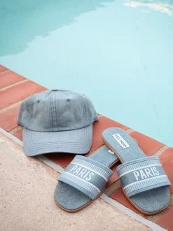 Brunette The Label Denim Ball Cap - Light Denim