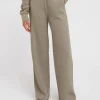 Brunette The Label Waffle Knit Wide Leg Pant - Olive