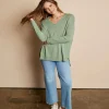 Classic V Neck Luxe Sweater - Moss