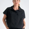 Elan Cargo Windbreaker Top - Black