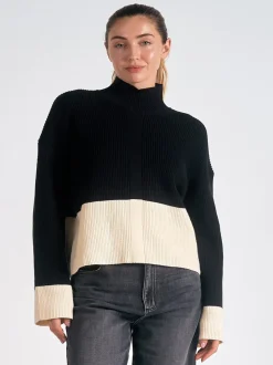 Elan Monochrome Sweater - Black/White