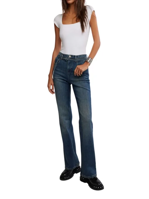 Free People Sabine Slim A Line Jeans - Hibernate