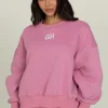 Gold Hinge Embroidered Sweatshirt - Pale Berry