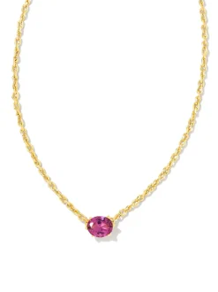 Kendra Scott Cailin Pendant Necklace - Gold Purple Crystal