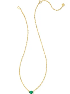 Kendra Scott Cailin Pendant Necklace - Gold Green Crystal