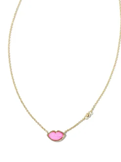 Kendra Scott Lips Pendant Necklace - Gold Hot Pink MOP