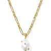 Kendra Scott Melody Long Pendant Necklace - Gold White Pearl