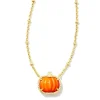 Kendra Scott Pumpkin Necklace - Gold Orange MOP