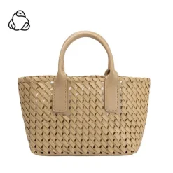 Melie Bianco Chloe Tan Small Top Handle Bag - Tan