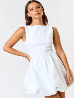 Millie Bubbled Mini Dress - Ivory