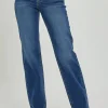Risen Mid Rise Straight Jeans - Dark Wash