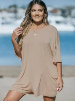 T-Shirt Romper - Taupe