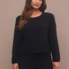 Z Supply Gemma Pointelle Long Sleeve Top - Black