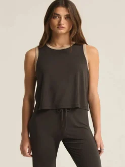 Z Supply Warmer Days Ringer Tank - Black Sand